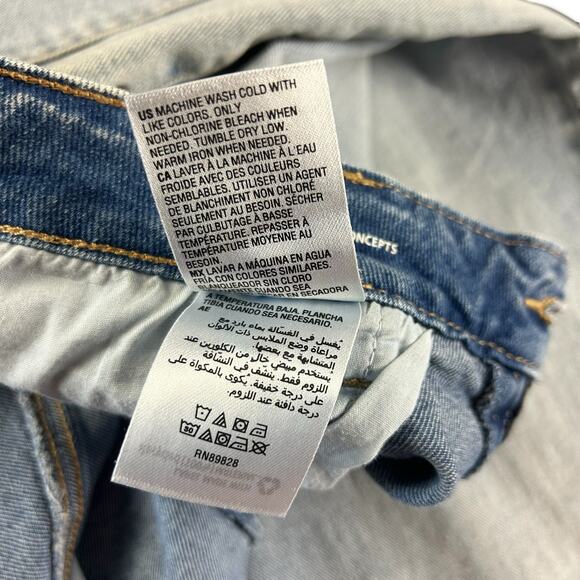 INC Mom Jeans Women Sze 14 Light Blue Stone Wash Studded High Rise Cropped Denim - Picture 9 of 12